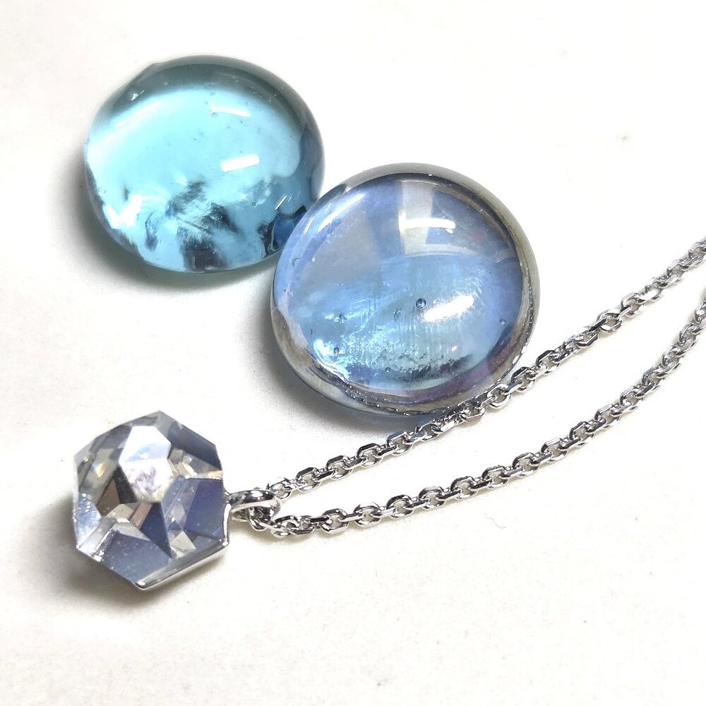 Authentic Swarovski Solitaire Clear Crystal Single Stone Necklace Silver Tone